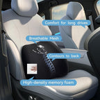 Really Plush Lumbar Support Pillow for Car Seat, Perfectly Balanced 100% Memory Foam Lumbar Pillow - Breathable Removable Cover & Ergonomic Design, Back Pillow for Back Pain Relief(Black, 1PC)
