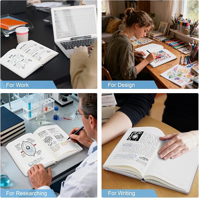COMIX 24 Pack Lined Journal Notebooks for Work, 240 Pages, Medium 5.5" x 8.3", A5 Hardcover Journaling Notebooks for Business School Office, Notebooks Journals for Women & Men