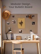Large Felt Bulletin Board 48" x 36" Cork Board Alternative-12 Pack with 70 Safe Removable Adhesive Tabs, Cork Boards for Walls Cork Board for Home Office Classroom Pin Board-Taupe