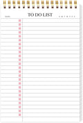 To Do List Notepad, Undated Daily Planner Notepad with To Do List Notebook Checklist Planner Spiral Waterproof Cover Notepad for Office Supplies, School Planner, Pink, 52 Sheets, 5.5"*8.3" A5 Size