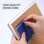 kdafio 9.8"×9.8" Cork Board Bulletin Board, Double Sided Pin Board with Silver Aluminum Border, Desktop Small Cork Board with Stand Suitable for Home, Office, Desk Message Board or Picture Board