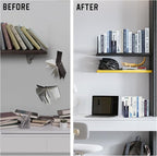 VONDERSO Metal Bookends Black, 2 Pairs Decorative Metal Book End Supports for Shelves Gauge Book Divider Stopper Holders with Non-Slip Anti-Scratch Rubber Pads