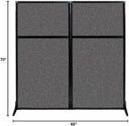 Versare Workstation Partition | Portable Wall Divider | Modern Office Cubicle | Free Standing Privacy Screen | Flexible Work Space | 66" x 70" Charcoal Gray Fabric Panels