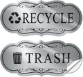 ASAVI Trash & Recycle Stickers – 2-Pack Self-Adhesive Vinyl Labels, Waterproof & Durable (Brushed Silver Black, Medium 6.3 x 2.7 inches)