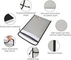 3 Pcs Fireproof Waterproof Document Bag(2000℉), Fire and Water Resistant Safe Zipper Storage Organizer Pouch for A4 A5 Documents Holder, Cash, Passport, Tablet, Laptop, File, Jewelry