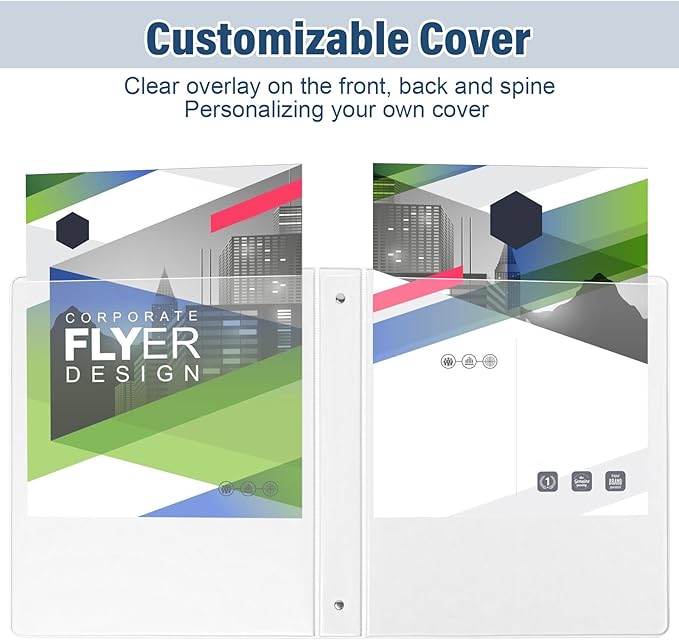 1-Inch 3-Ring-Binder with Pockets, 1'' Basic Binders 1-inch View Round Binders Holds 200 Sheets US Letter Size 8.5'' x 11'' - Bundle Packs Perfect for Home, Office, and School (1-inch)