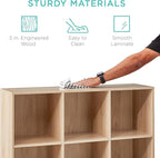 Best Choice Products 9-Cube Storage Organizer, 11in Shelf Opening, Bookcase, Display Shelf, Customizable w/ 3 Removable Back Panels - Light Oak
