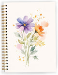 JWVK Vintage Wild Flower Botanical Plant Notebook 03,Rustic Spring Floral Cottagecore Notebook Journal for Work Office School Student Teacher,Hardcover Spiral Notebook 5.5x8.5