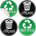 TINNALART Recycle Stickers for Trash Bins, 4-Pack Trash and Recycle Stickers, Green and Black (H1)