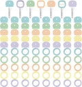 Blulu 80 Pieces 1Inch Colored Key Covers Caps Tags Covers Set Plastic Key Color Identifier Rings Toppers(Pastel Color)