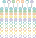 Blulu 80 Pieces 1Inch Colored Key Covers Caps Tags Covers Set Plastic Key Color Identifier Rings Toppers(Pastel Color)