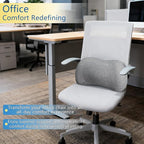RaoRanDang Lumbar Support Pillow, Back Support for Office Chair Car Ergonomic Memory Foam Lumbar Support Pillow Fatigue Relief, Comfort and Support Your Back