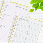Asten Daily Planner Undated - To Do List Notebook With Hourly Schedules and Spiral Appointment Book for Men and Women, ADHD Work Planner With Inner Pocket 8.3"x 5.8" (Yellow)