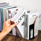 10 Pairs Metal Book Ends for Shelves, Heavy Duty Bookends for Office Home Kitchen Decorative, Nonskid Book Ends to Hold Heavy Books Black
