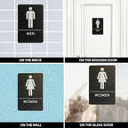 USA Made - Men's and Women's Restroom Signs ADA-Compliant Bathroom Door Signs for Offices, Businesses, and Restaurants, Black