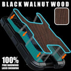 LIUGX Walnut Wood Card Holder/Badge Holder/Portable Wallet with Metal Clip -Rugged ID Credit Card Holder (Holds 1 to 4 Cards) for Office Police Worker Outdoor