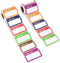 L LIKED Name Tags Stickers 600 Assorted Name Tags for Clothes with Colorful Border No Residue