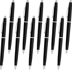 DISCOUNT PROMOS Langham Ballpoint Pens Set of 10, Bulk Pack - Black Ink, Great for Office, School, Business, Tradeshows - Black