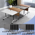 Conference Table Flip Top Mobile Conference Room Tables,Folding Conference Table with Wheels,Large Meeting Training Seminar Table Saving Space for Office Classroom(12C,55.1'')