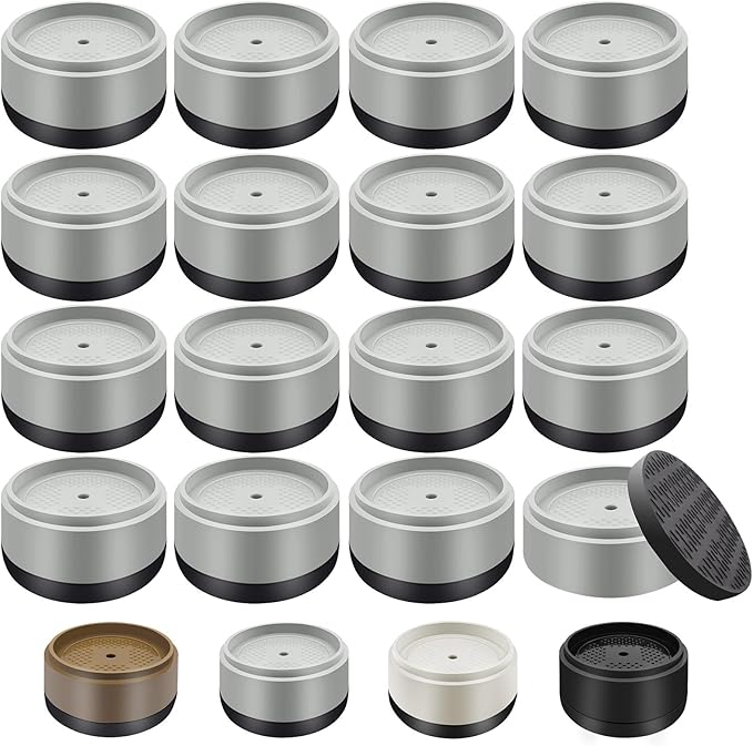 Furniture Risers Bed Risers Heavy Duty 1 inch, 2 inch, 3 inch, 4 inch Round Adjustable Bed Lifts Riser for Desk Legs Table Couch Sofa Chair Refrigerator Washing Machine (1 Inch, Gray, 16 Pack )
