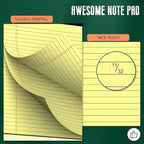 24 Pack Yellow Legal Pads 8.5 x 11 Note Pads, Wide Ruled Notepads, Micro Perforated Lined Note Writing Pads 30 Sheets per Notepad Double-Side Printed Legal Note Pad 8.5x11 for Home, Office, School