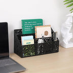 DINGTAI Mail Organizer Countertop, Modern Mail Holder Countertop, Desk Organizers and Accessories, Boho Desk Accessories, Bill Mail Papers Letters Organizer, Mail Sorters, Pencil holders(Black)