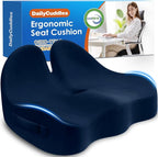 DailyCuddles Seat Cushion, Chair Cushions for Office Chairs/Desk Seats/Wheelchair - Hip&Sciatica&Tailbone Pain Relief Memory Foam Office Chair Cushion for Long Sitting Office Workers, Blue