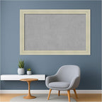 Amanti Art Silver Framed Magnetic Board 29x45 Large Vision Board for use with Magnets, 100% Metal Sheet to Display Items as Office Decor or for Home Organization in mudroom, Kitchen or Kids Room