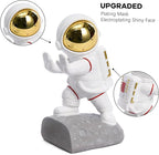Kakizzy Space Decor Bookends, Resin Astronaut Bookshelf Ends for Kids Rooms Gold Book Ends for Heavy Books Fun Heavy Duty Book End Holder Astronaut Figurine Statue for Office Home Room(D-Gold)