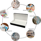 Lineco Museum Archival Storage Box, 11.75x18.25x3 in. Drop Front Design. Acid-Free with Metal Edge. Organize Photos, Pictures, Prints, Documents, Crafts, DIY. Black, 2Pack