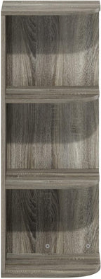 Furinno PASIR Book Shelf, 3-Tier Corner Bookshelf, Open Shelves Bookcase 9.3 x 12 x 31.5, for Living Room, Bedroom, Home Office, French Oak