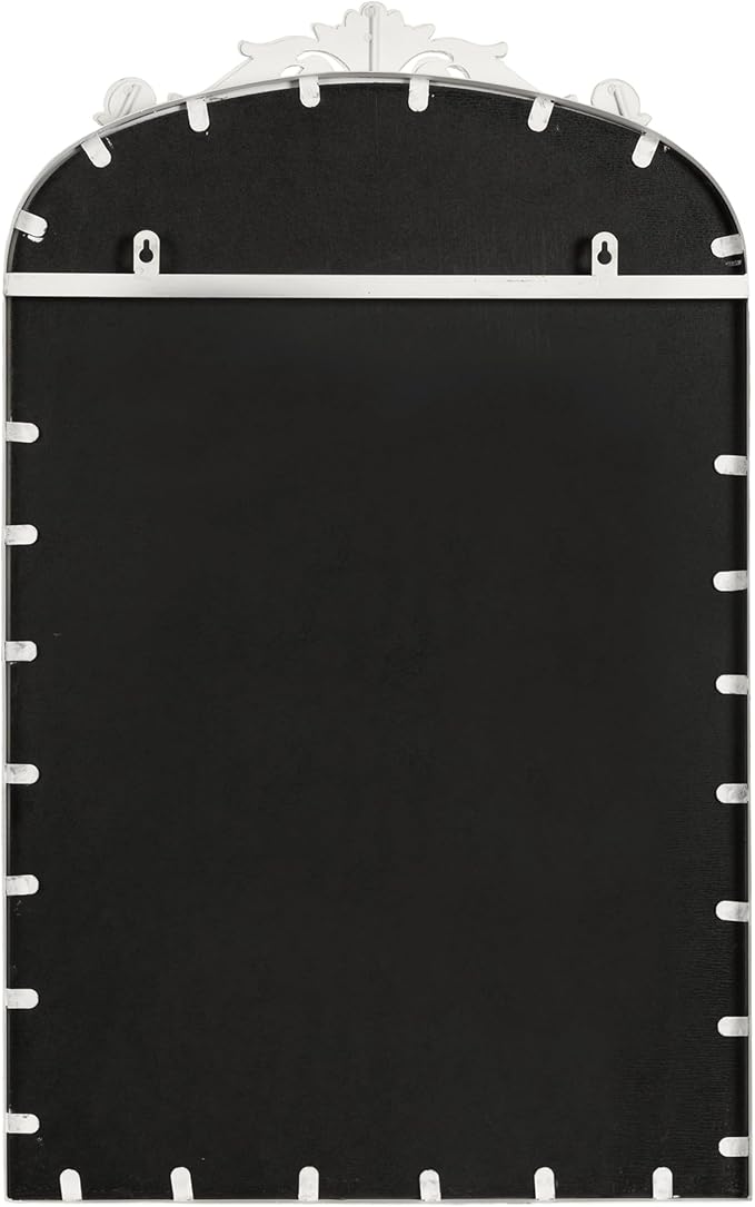 Kate and Laurel Arendahl Decorative Vintage Arch Chalkboard; 19 x 31; White; Framed Arched Ornate Magnetic Chalkboard for Bedroom Organization or Entryway Decor