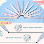 Marspark 120 Pcs Highlighters Bulk Chisel Tip Aesthetic 12 Assorted Colors No Bleed Cute Soft Color Marker Pens for Journal Planner Notes School Study Office Supplies