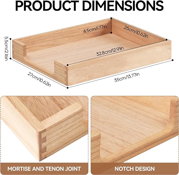 Kirigen Wood Letter-Size Tray Single-Tier (TP-NA)- Wooden Tones Collection Front-Load Documents Tray for Office Desktop Organizer - Desk Magazine, File, Folder, Paper Holder Natural