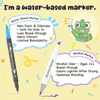 Ohuhu Markers for Adult Coloring Books No Bleeding 160 Colors Coloring Markers Water-based Dual Tips Fineliner & Brush Drawing Pens Art Pens for Kids Adults Sketch Journal - Maui - Black
