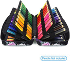 YOUSHARES Big Capacity Colored Pencil Case - 300 Slots large Pen Case Organizer with Multilayer Holder for Prismacolor Colored Pencils & Gel Pen (Purple Pink Rose)