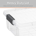Superio Clear Storage Boxes with Lids, 13.7 Quart Plastic Container Bins for Organizing, Stackable Crates, BPA Free, Non Toxic, Odor Free, Organizers for Home, Office, School, and Dorm