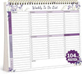 ALKALO 104 Pgs Weekly To Do List Notepad, 52 Duplex-Printed Undated Sheets 100 GSM（8.5"×11") Weekly Desk Planner For Work Home School Office Desk Accessories Supplies & Goal Setting Tasks - Purple Iris