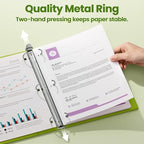 SUNEE 3 Ring Binder 3 Inch 1 Pack, Clear View Binder Three Ring PVC-Free (Fit 8.5x11 Inches) for School or Office Supplies, Tender Green