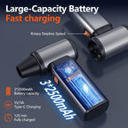 Air Duster - 130000 RPM Super Power, Compressed Air Duster & Mini Vacuum, 7500 mAh Rechargeable Battery, Wireless & Rechargeable for Car/Home