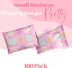 Pretty Package Store 14.5x19 Designer Poly Mailer 100 Pack Heavy Duty Waterproof Self Seal Shipping Bags for Small Business Large Mailing Envelopes Bulk Tear Resistant Cute Packaging Smiley Face