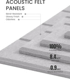 Fluxynara Felt Bulletin Board Tiles -28"x18" with 40 Adhesive Tabs, Cork Board Alternative for Office Decor, Push Pin Board Wall Organizer 6-Pack (Soft Gray)