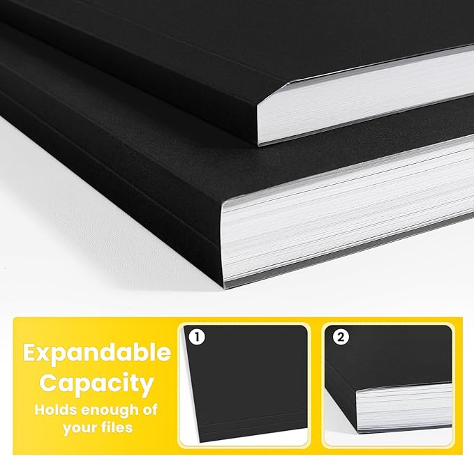 SUNEE File Folders, 30 Pack Manilla Folders 8.5 x 11, Colored File Folders Home Office School Supplies for Documents Files Paper, Black