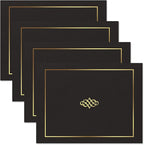 Ornate Empire Award Certificate Collection - Includes 25 Certificate Papers (White/Gold), 25 Heavy Linen Folders (Black/Gold), 25 Gold Foil Seals, Laser & Inkjet Printer Compatible