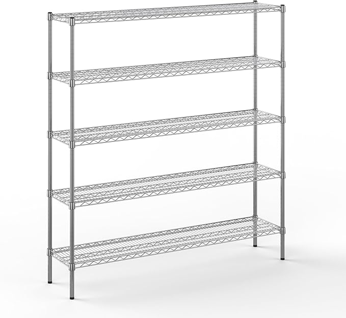 Regal Altair 14" Deep x 60" Wide x 64" Height Wire Shelving Kit | 5-Tier | NSF Commercial Storage Rack Unit