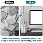 Chemlliy Mini Trash Can, Tiny Desktop Trash Bin with Swing Lid, Stainless Steel Bathroom Countertop Garbage Cans Kitchen Waste Bins with Trash Bag