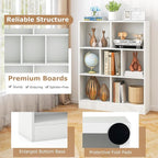 Tangkula 7-Cube Bookshelf, 41” Floor Bookcase with 2 Anti-Tipping Kits, Freestanding Storage Organizer, 4-Tier Display Shelf for Home, Office & Dorms, Natural/White (White, 7-Cube)