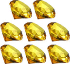 PATIKIL 8 Pcs Diamond Crystal Paperweight, 40mm / 1.57 Inch Crystal Paperweight Paper Weight for Home Office Desktop Table Decor Wedding Party Jewelry Ornaments, Yellow