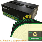 KAISA Legal Pad Writing Pads, 5"x8" Legal Ruled, 8.5"x11.75" Wide Ruled, 56GSM Paper Notepads, 12pads (Canary 24pad, 8.5x11.75inch)
