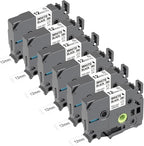 RASSURT Brother Label Maker Tape, 12mm 0.47 Laminated Tape for Home & Office, Print Clearly & Easy Peel, TZe-231 Compatible for P-Touch PT-D210, PT-H110, PT-D400, D220 & More, 6-Pack (Black on White)
